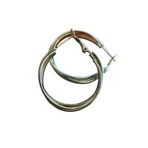 Silver-Tone Triple Hoop Earrings-Women Lightweight & Stylish Design